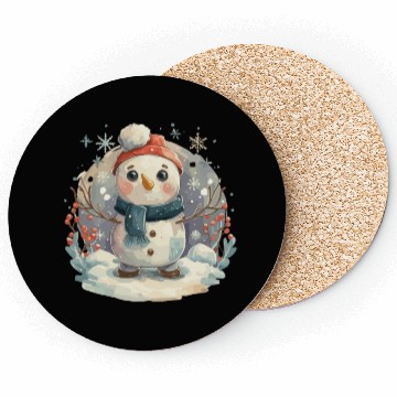 Discover Christmas Golf Snowman Santa Hat Gift design Coasters