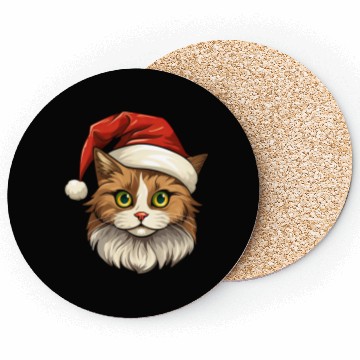 Discover Cat Christmas Coasters