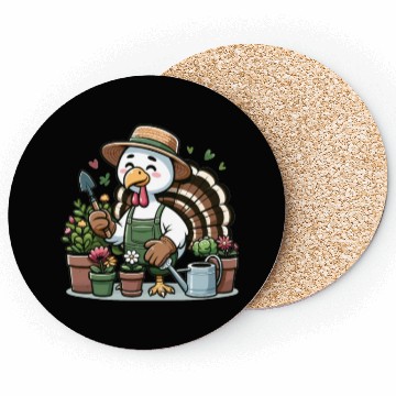 Discover Thanksgiving Garden Turkey Gardener Vegetable Coasters