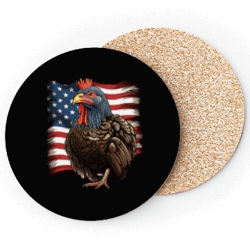 Discover Funny thanksgiving turkey with USA flag Coasters