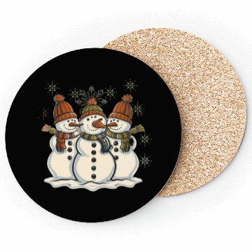 Discover Snowman Festive Greetings Coasters