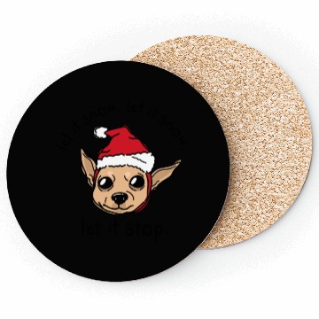 Discover Festive Chihuahua with Santa Hat Coasters