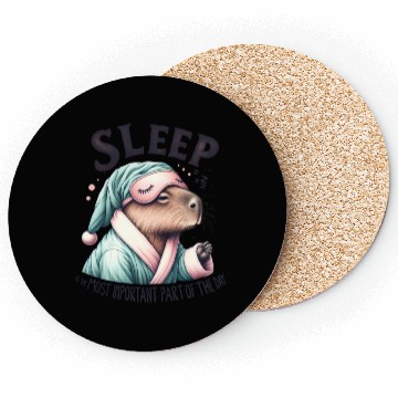 Discover Sleepy Capybara in Comfy Pajamas Coasters