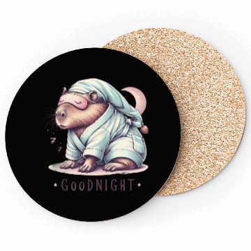 Discover Sleepy Capybara in Comfy Pajamas Coasters