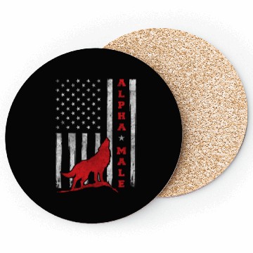 Discover Patriotic American Wolf US Flag Coasters
