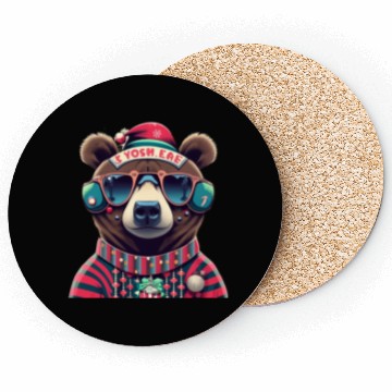 Discover Christmas Bear Coasters