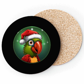 Discover Parrots Christmas Coasters