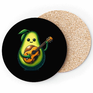 Discover Avocado playing guitar Coasters