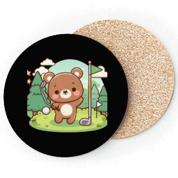 Discover Golfing bears Coasters