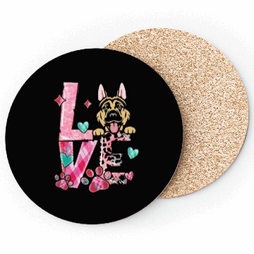 Discover German Shepherd Dog I Love My Dog Valentines Day Coasters