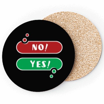 Discover No Yes Red And Green Speech Bubble Coasters