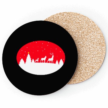 Discover deers in a winter scene Coasters