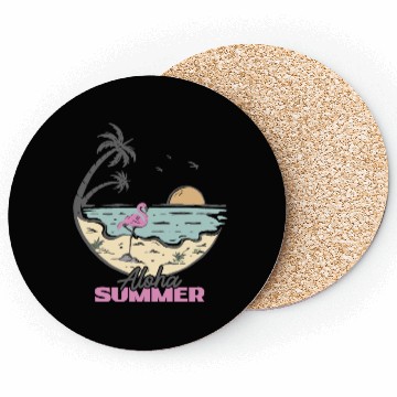 Discover Aloha Summer Flamingo Coasters