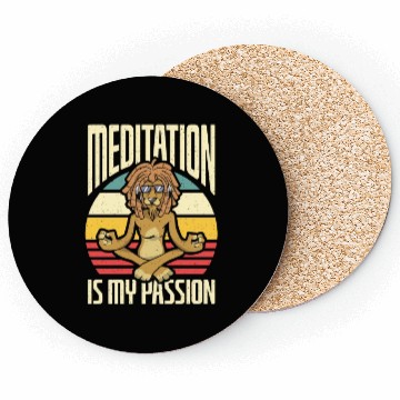 Discover Meditation Is My Passion Exercise Yoga Lion Lover Coasters