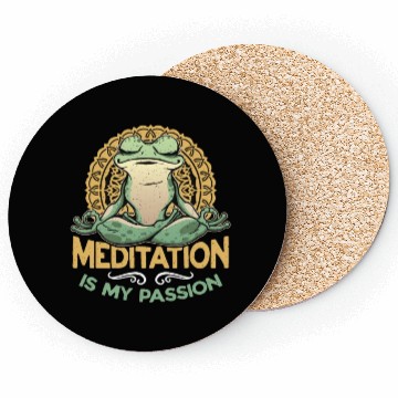 Discover Meditation Is My Passion Yoga Exercise Frog Lover Coasters