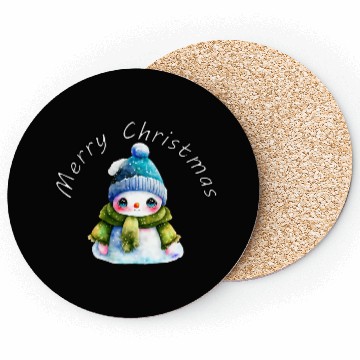 Discover Merry Christmas cute snowman Coasters