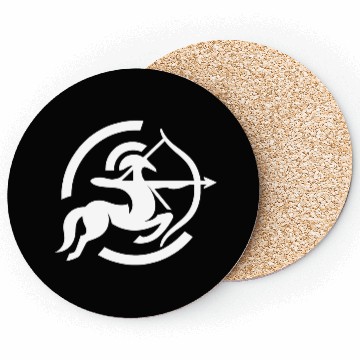 Discover Zodiac Sagittarius Arc Icon Minimalistic White Coasters