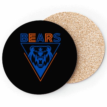 Discover Blue and orange Bear Illustration Triangle Coasters