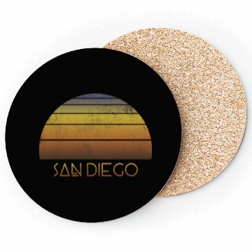 Discover Retro San Diego California Sunset Vacation Coasters