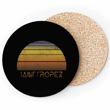 Discover Retro Saint Tropez Sunset Vacation Souvenir Coasters