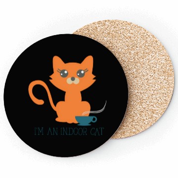 Discover Sorry I'm An Indoor Cat Coffee Tea Introvert Humor Coasters