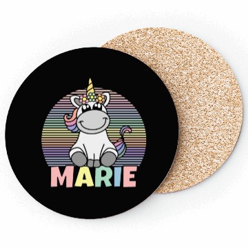 Discover Marie Name Unicorn Coasters