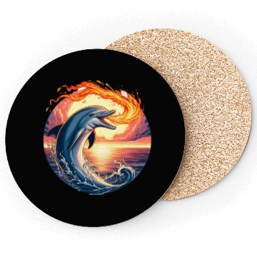 Discover Fire-breathing dolphin sunset Coasters