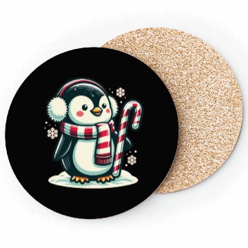 Discover Penguin Christmas Animals Cute Penguins Coasters
