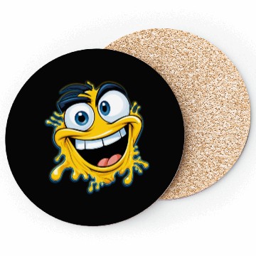 Discover Yellow cartoon blot smiles happily Coasters