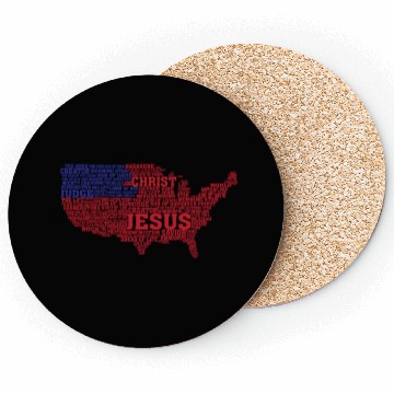 Discover Divine Geography: Jesus' USA Map Coasters