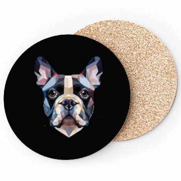 Discover French bulldog, polygon dog,polygon art Coasters
