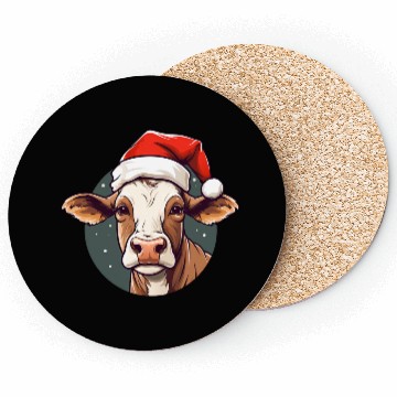 Discover Cow Christmas Coasters
