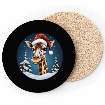Discover Giraffe Christmas Coasters