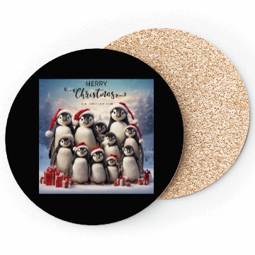 Discover Christmas funny penguins Coasters