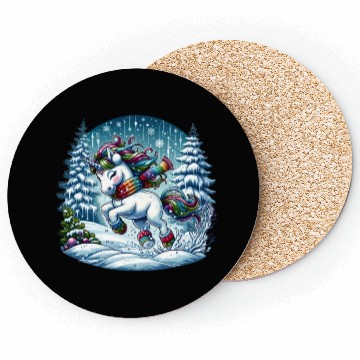 Discover Unicorn in a Winter Wonderland Coasters
