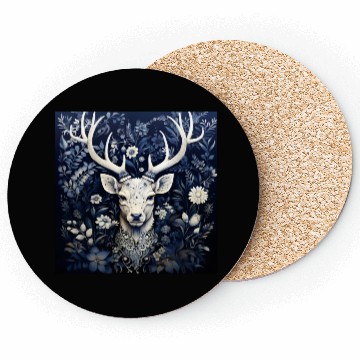 Discover Enchanted Forest Deer Winter Bloom Coasters