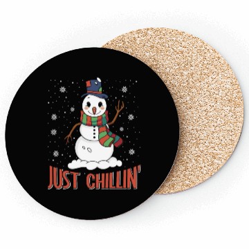 Discover Snowmen Just Chillin' Winter Time Snow Coasters