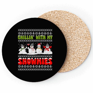 Discover Snowmen Chilling with my Snowmies Winter Coasters