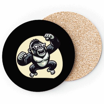 Discover Gorilla With Sunglasses Coasters