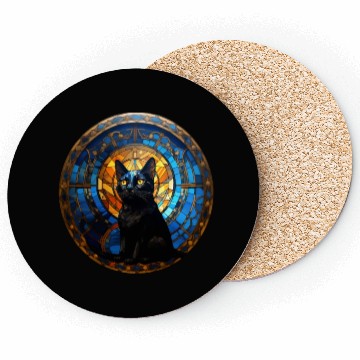 Discover Bombay cat in stained glass Coasters