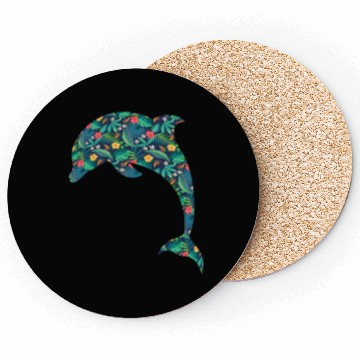 Discover Dolphin Tropical Flower Floral Coasters