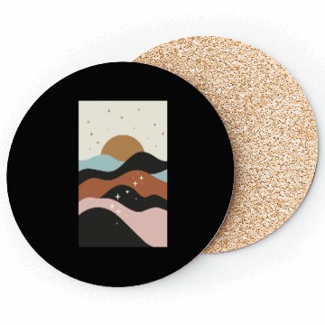Discover Boho Mountains Moon and Stars Coasters