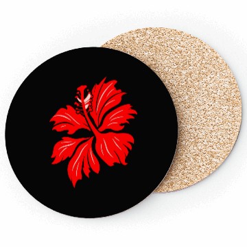 Discover Hibiscus Flower Vector Two Colors Coasters