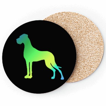 Discover Green Yellow Great Dane Coasters