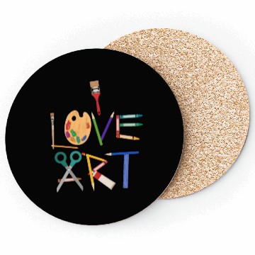 Discover I Love Painting Teacher Drawing Coasters