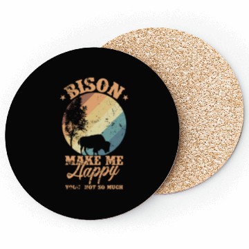 Discover Bison make my Happy Environment Animal Coasters
