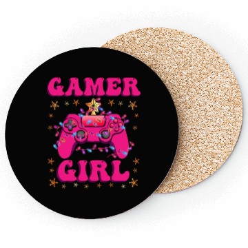 Discover Gamer Girl Christmas Gamer Video Game X-Mas Coasters