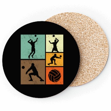 Discover Volleyball Retro Vintage Volleyball Player Coasters
