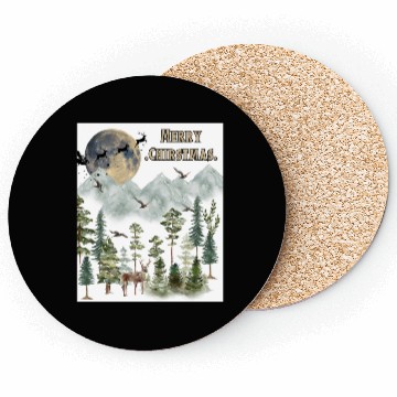 Discover Merry Christmas 2 white Coasters