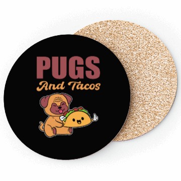 Discover Pugs and Tacos Hispanic Gift Coasters